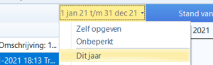 Voorbeeld van het instellen van een transactie periode filter