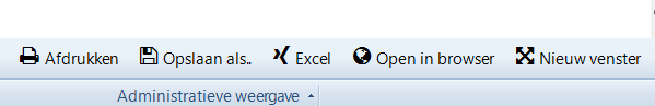 Toolbar voor printen rapport